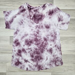 American Eagle Womens Purple Tie Dye Shirt Small Stretch Comfort
